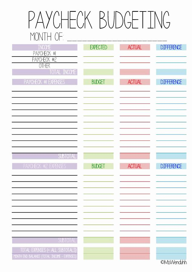 Simple Monthly Budget Template Printable In PDF Format 