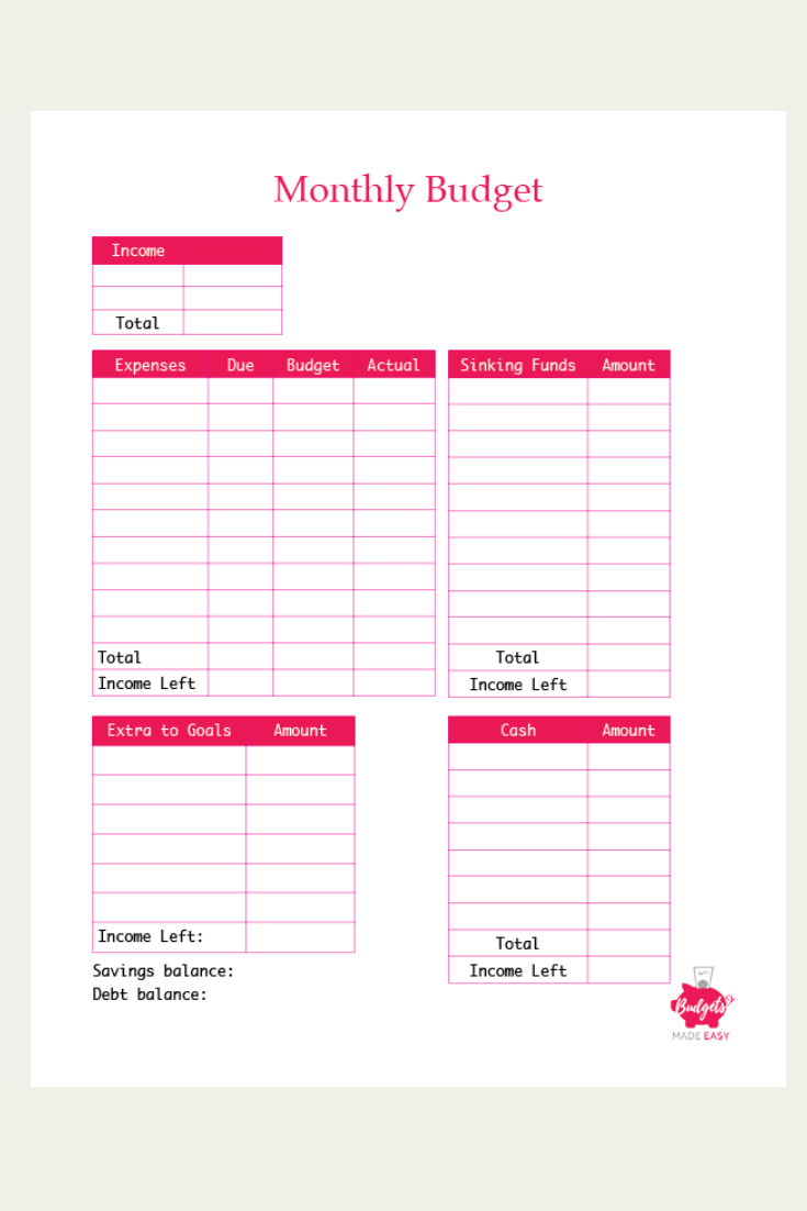 Simple Monthly Budget Template Things That Make You Love 