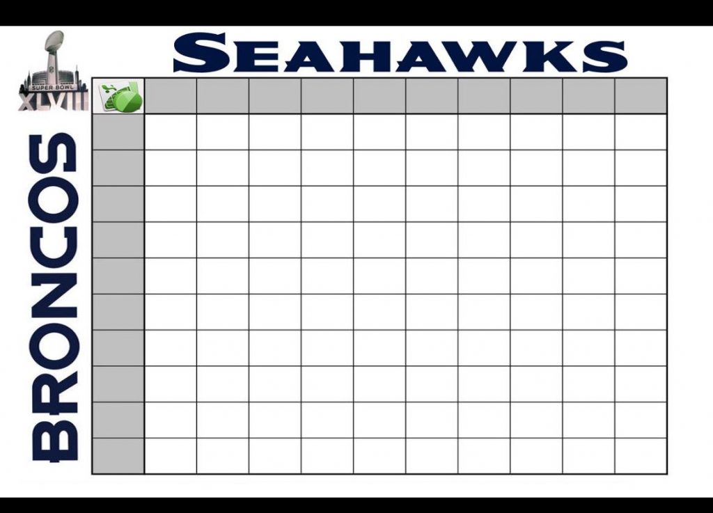 Free Printable Super Bowl Squares Template | AlphabetWorksheetsFree.com