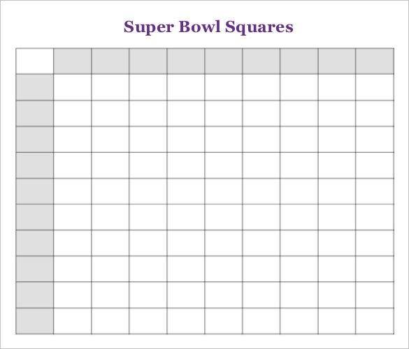 Super Bowl Squares Template Free Premium Templates