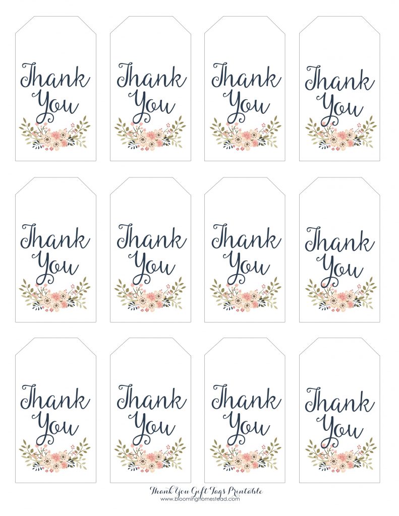 Thank You Gift Tags Blooming Homestead Gift Tags