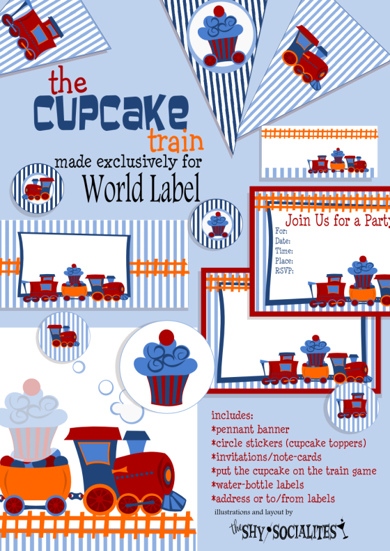 The Cupcake Train Party Set Labels Printables Free 