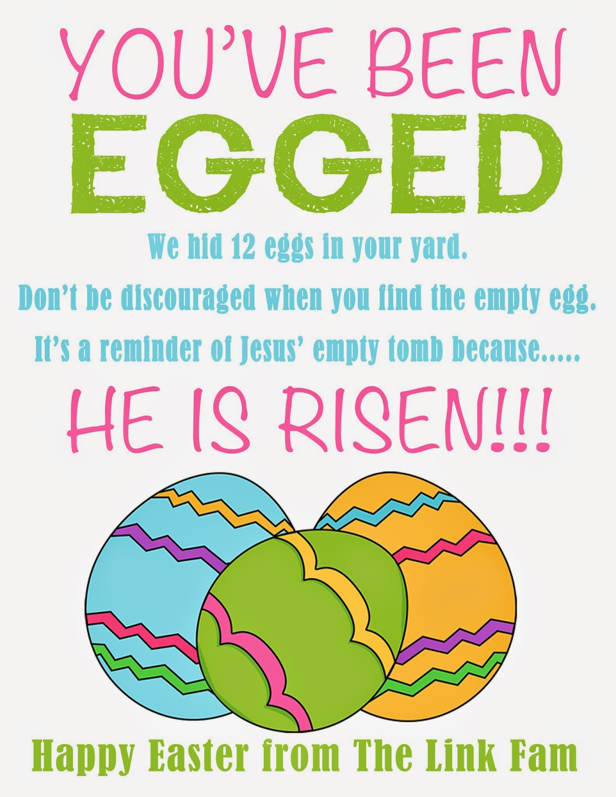 The Link Home You ve Been EGGED A Free Printable 