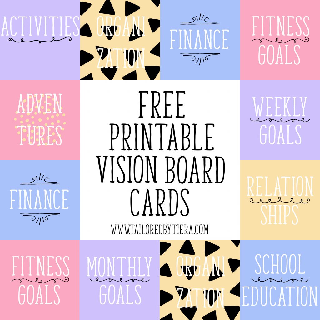 Vision Board Cards Setting And Maintaining Goals