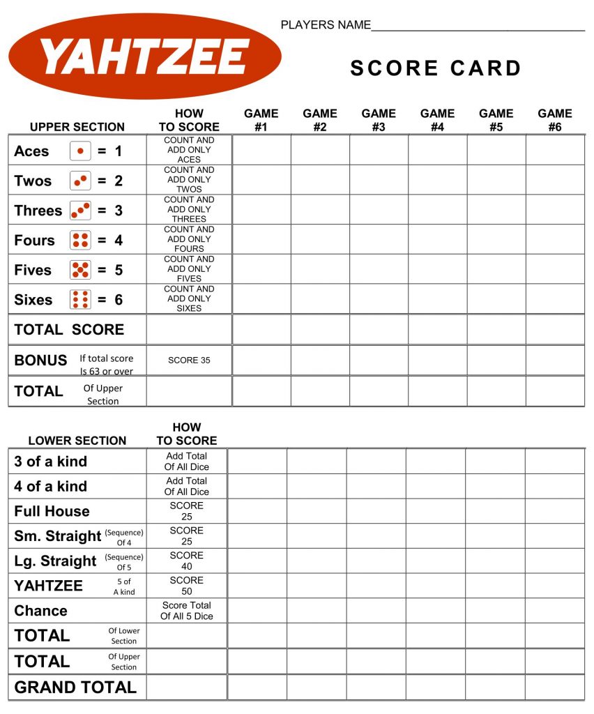10 Best Large Printable Yahtzee Score Sheets Printablee