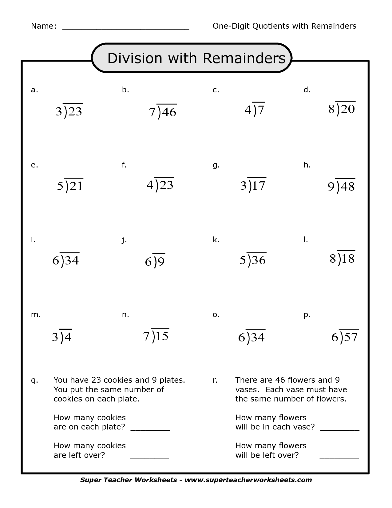 12 Best Images Of Fourth Grade Worksheets Division With 