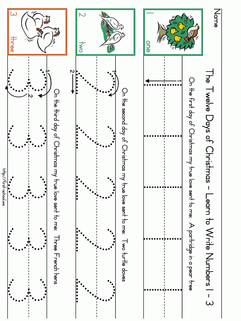 12 Days Of Christmas Number Worksheets Holiday 