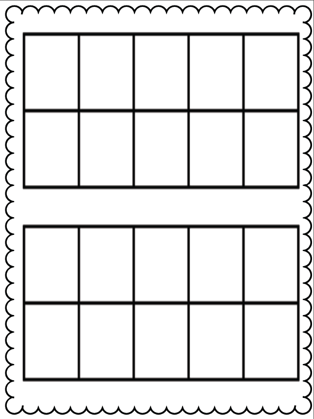 13 Best Images Of 10 Frame Worksheet Printable Blank 10