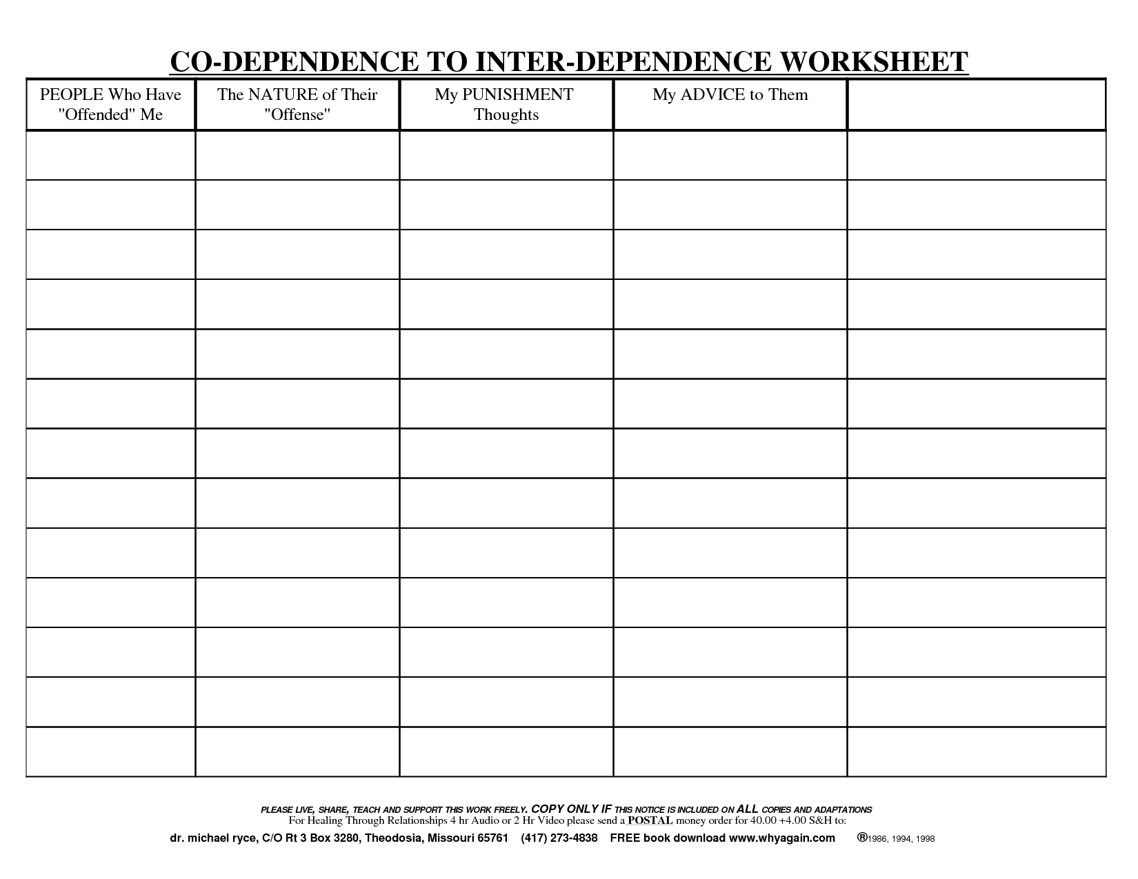 14 Best Images Of Free Couples Relationship Worksheets 