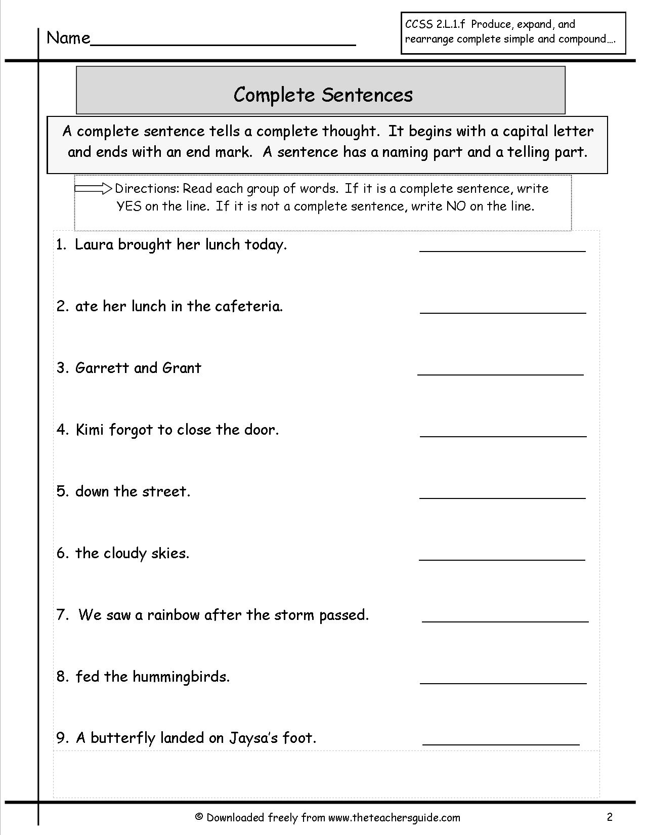 16 Best Images Of Create A Sentence Worksheets Printable