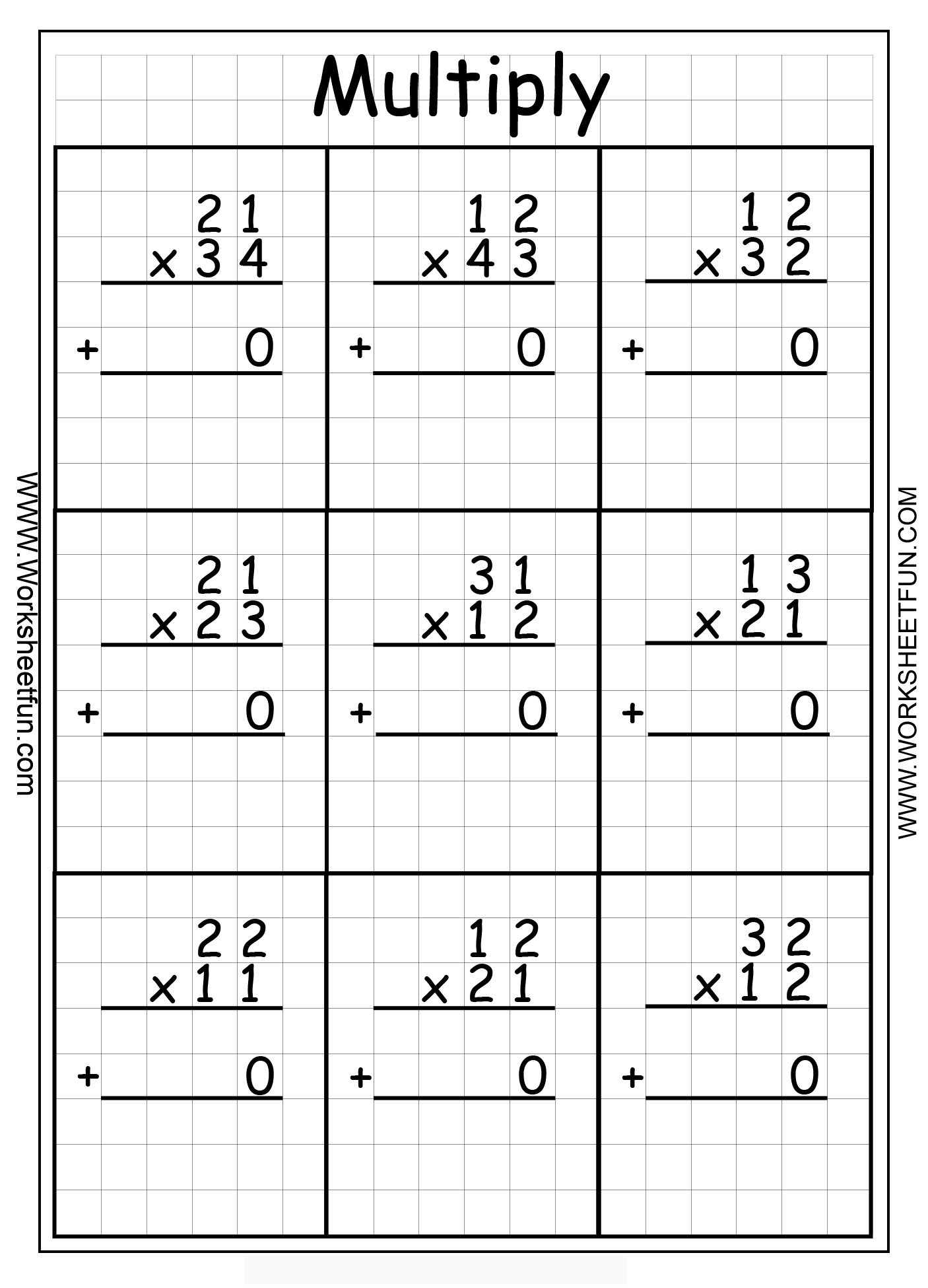 2 Digit By 2 Digit Multiplication Using Area Model
