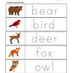 2 Forest Animals Trace The Words Worksheets Preschool