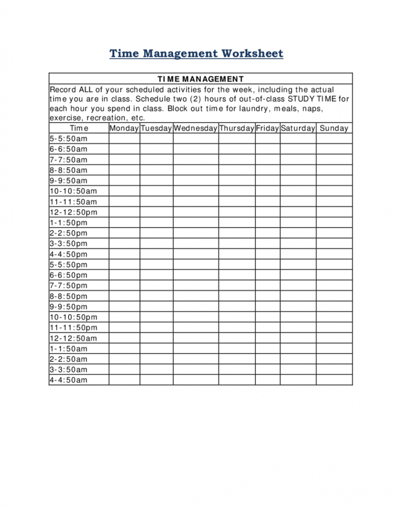2021 Time Management Fillable Printable PDF Forms