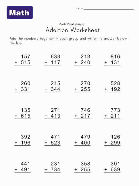 3 Digit Addition And Subtraction For Kids Pendidikan