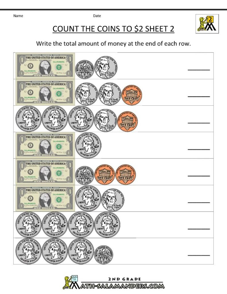 3rd Grade Math Counting Money Worksheets Worksheetpedia