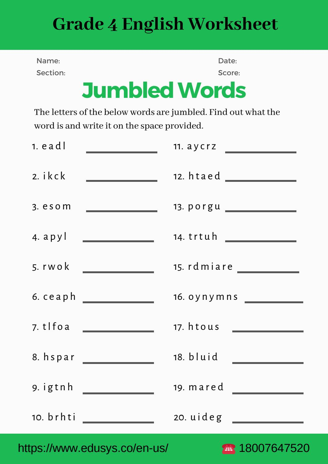 4th Grade English Vocabulary Worksheet Pdf By Nithya Issuu