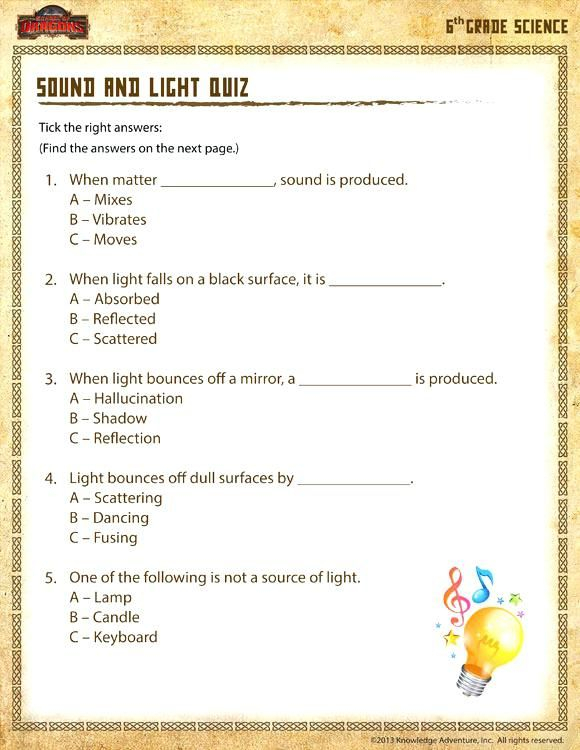 6th Grade Science Worksheets With Answer Key