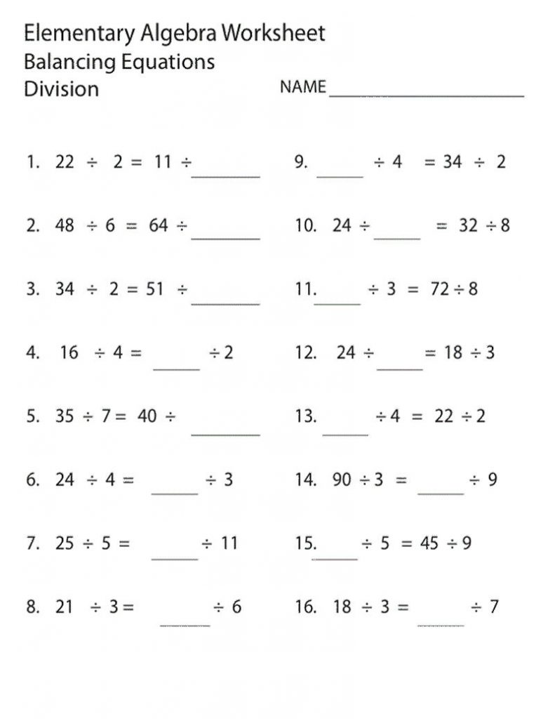 9th Grade Math Worksheets Division Printable Coloring