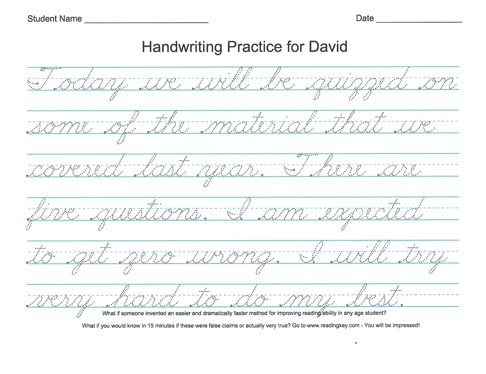 A To Z Teacher Stuff Tools Printable Handwriting Worksheet 