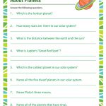About Planets Science Printable 5th Grade
