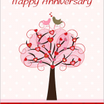 Anniversary Love Tree Card 003 Printable Anniversary