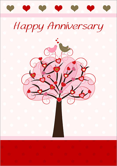 Anniversary Love Tree Card 003 Printable Anniversary 
