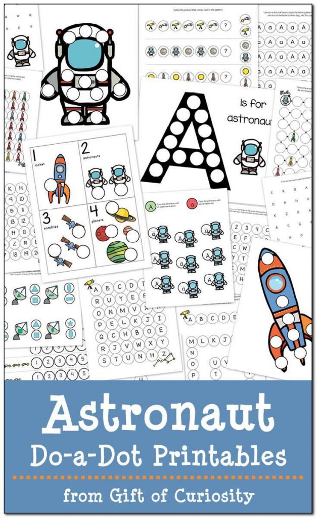 Astronaut Do A Dot Printables Free Space Preschool