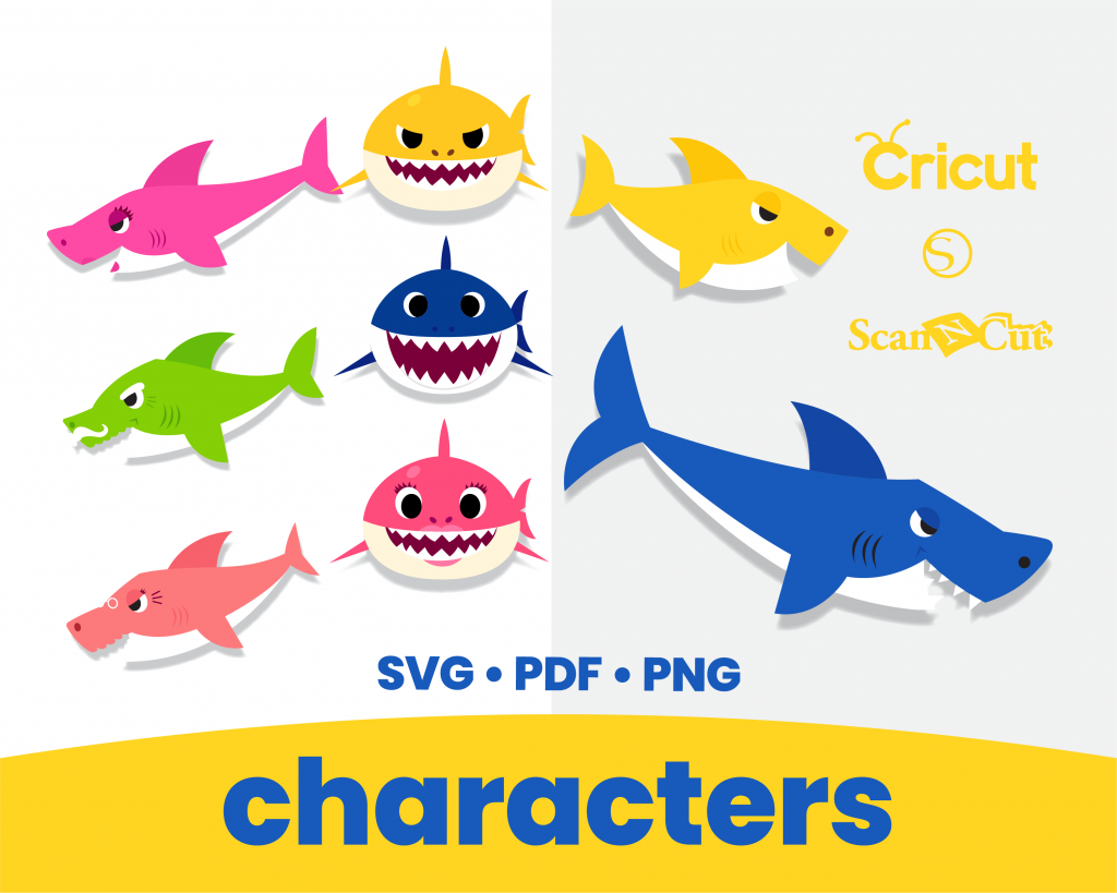 Baby Shark Printable Cut Files SVG PNG By