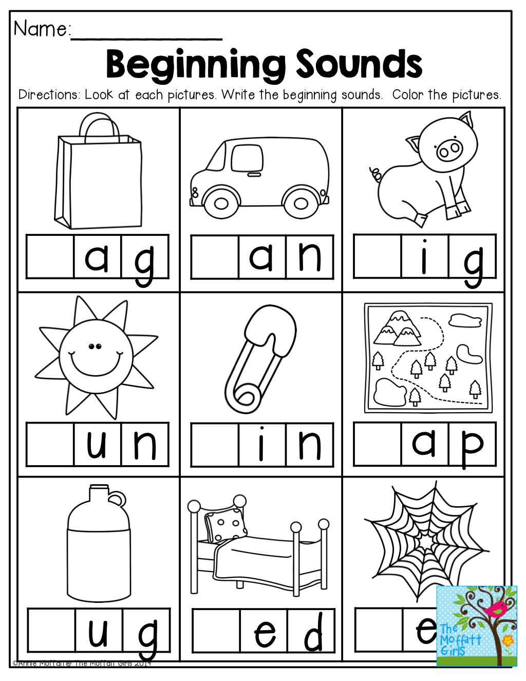 BEGINNING SOUNDS And So Many Other Great Printables For 