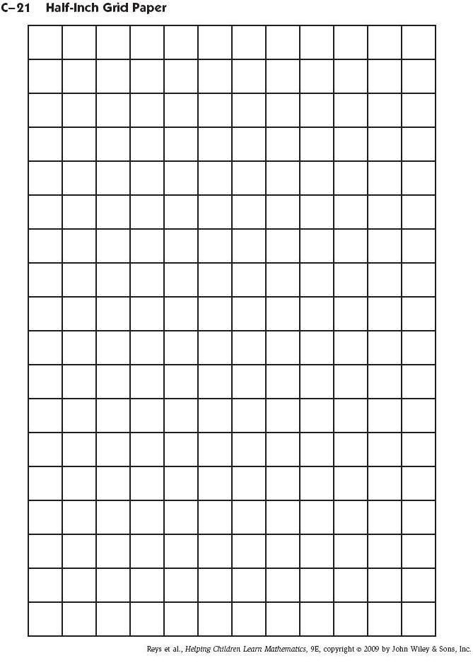 C 21 Half Inch Grid Paper Printable Graph Paper Grid 