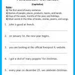 Capitalization Worksheet For 3rd Grade Punctuation Your