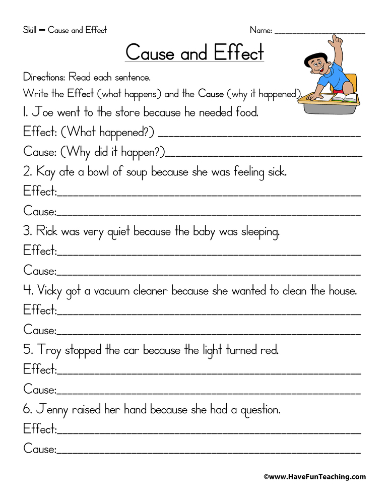 Free Printable Cause And Effect Worksheets AlphabetWorksheetsFree