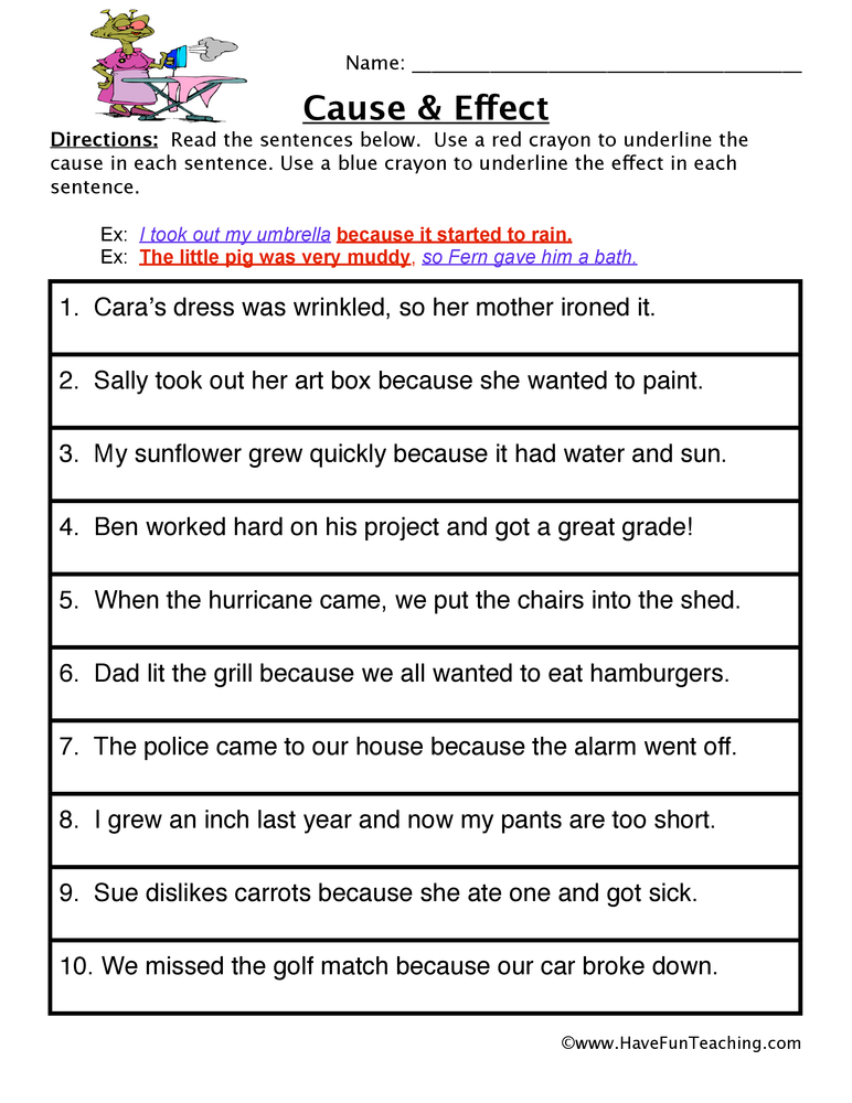 Cause And Effect Worksheets Have Fun Teaching