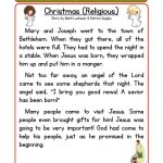 Christian Christmas Reading Comprehension Worksheet Have  From Christian Christmas Worksheets
