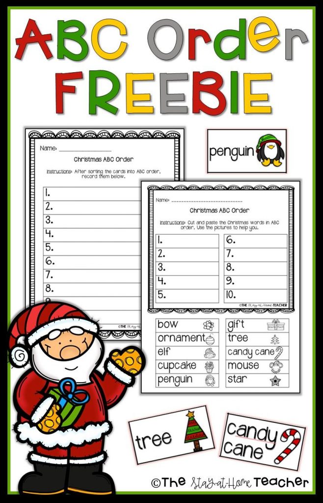 Christmas ABC Order Center And Worksheets Abc Order 