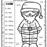 Christmas Color By Number Multiplication Facts One To Five  From Color By Number Multiplication Christmas Worksheet
