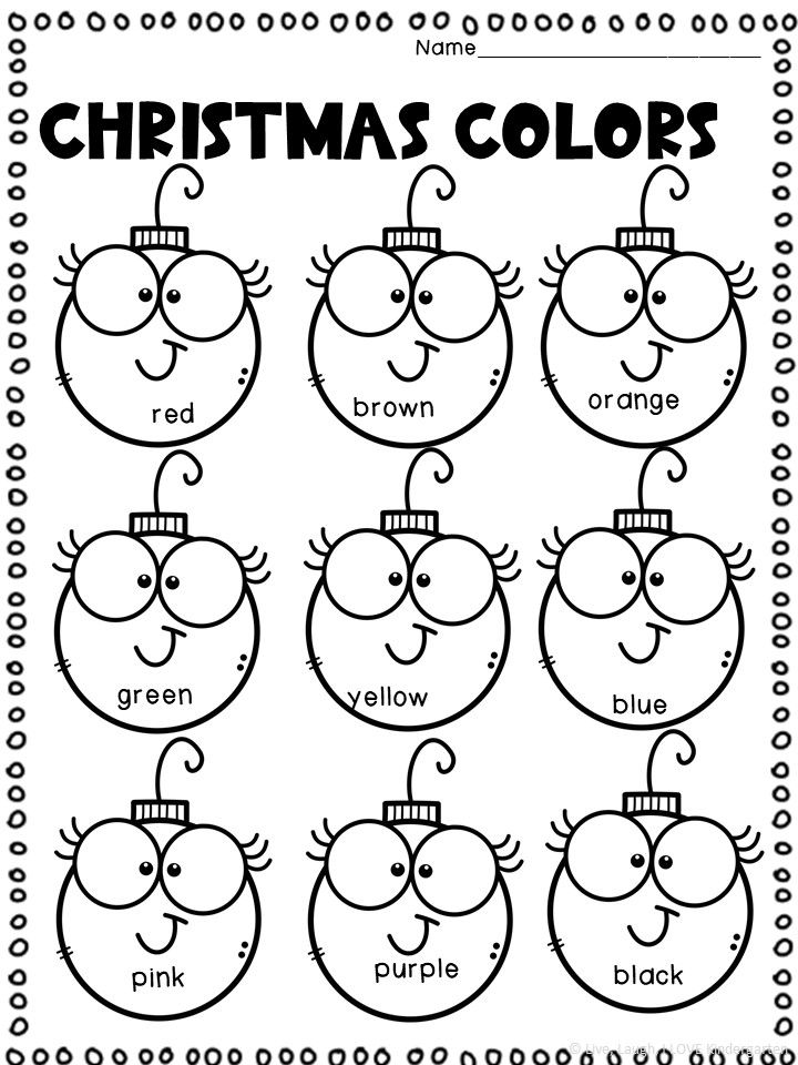 Christmas Color Word Worksheet Christmas Worksheets 