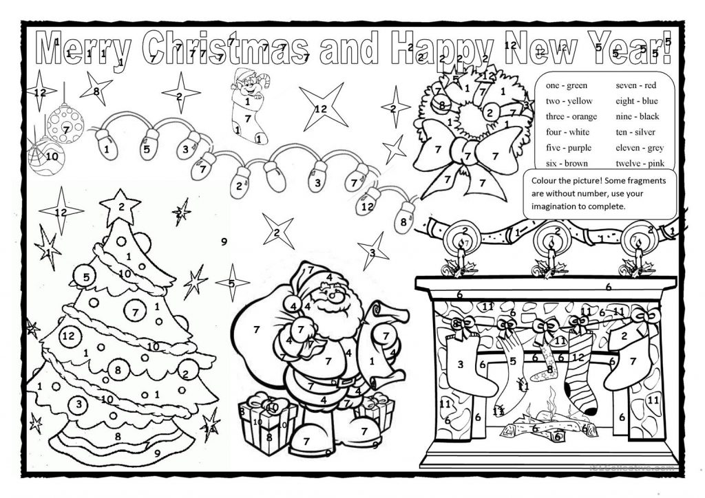 Christmas Colouring 2 English ESL Worksheets For  From Esl Christmas Coloring Worksheets