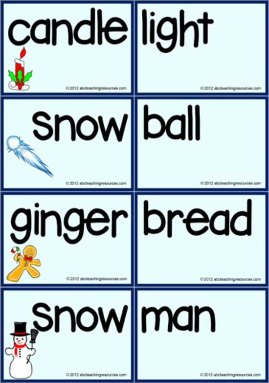 Christmas Compound Words Tiles Compound Words 