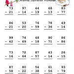Christmas Double Digit Subtraction Worksheet Have Fun  From Christmas Subtraction Worksheets