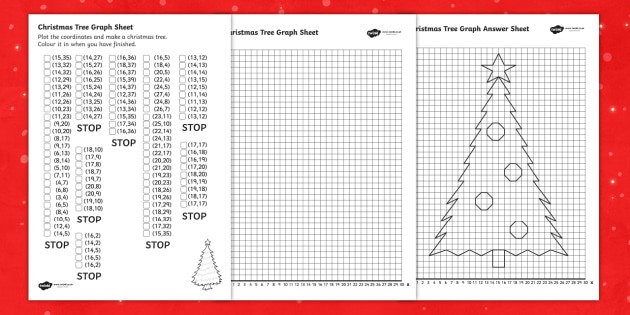 Christmas Graph Co Ordinates Primary Resources From Christmas Tree Graph Worksheet