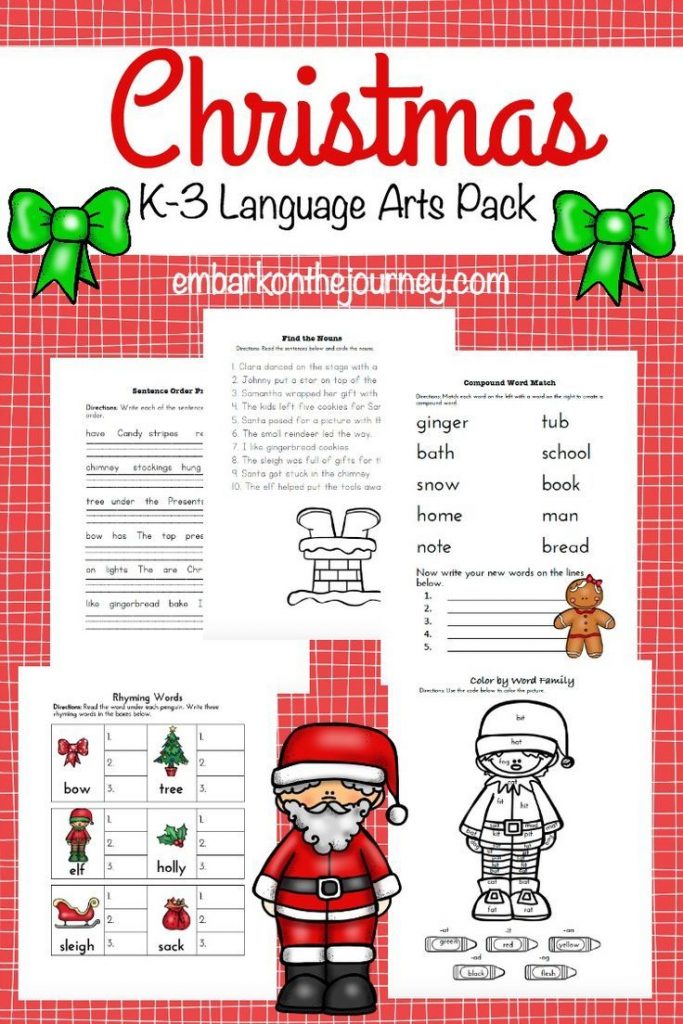 Christmas Language Arts Printable For Grade K 3  From Christmas Themed Language Arts Worksheets