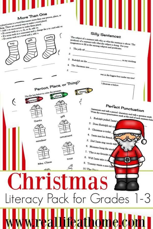 Christmas Language Arts Worksheets Packet For 1st 3rd Grade From Christmas Themed Language Arts Worksheets