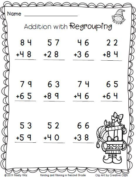 Christmas Math Addition With Regrouping FREE 2nd Grade  From Free Printable Christmas Math Worksheets For 2nd Grade