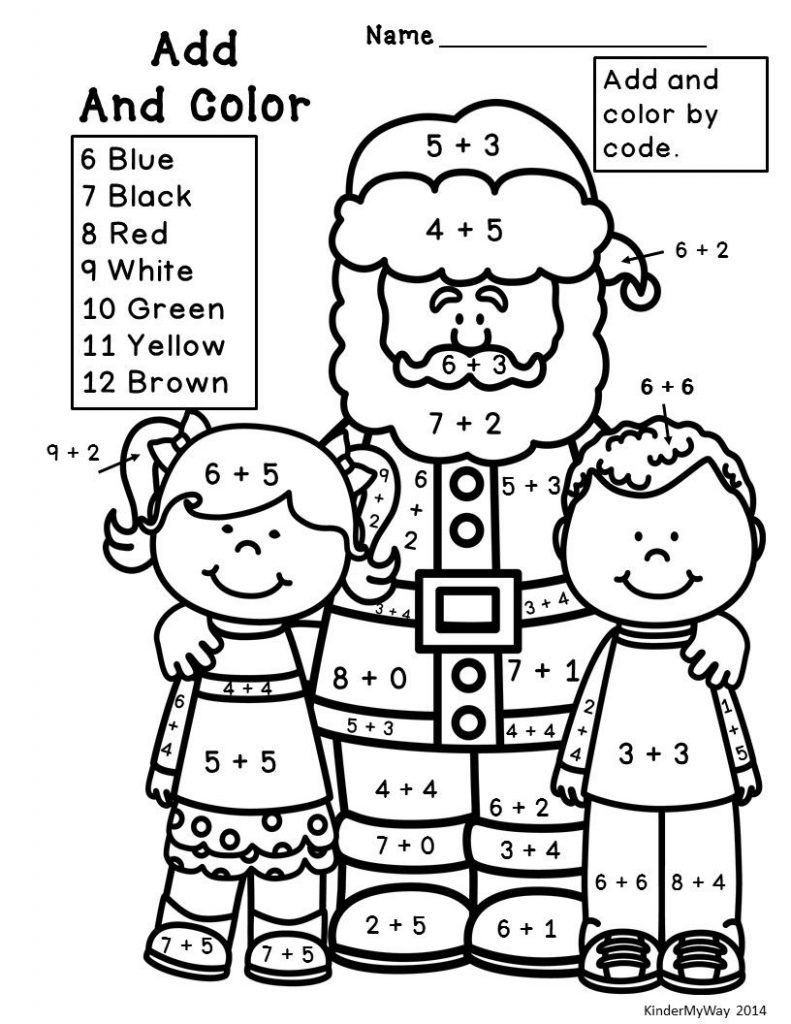 Christmas Math Worksheets For Kindergarten Christmas 