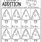 Christmas Picture Addition Worksheet For Kindergarten  From Christmas Math Addition Worksheets