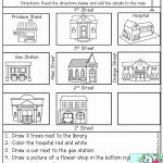 Christmas Preschool Worksheets Follow The Direction Map  From Christmas Map Skills Worksheet