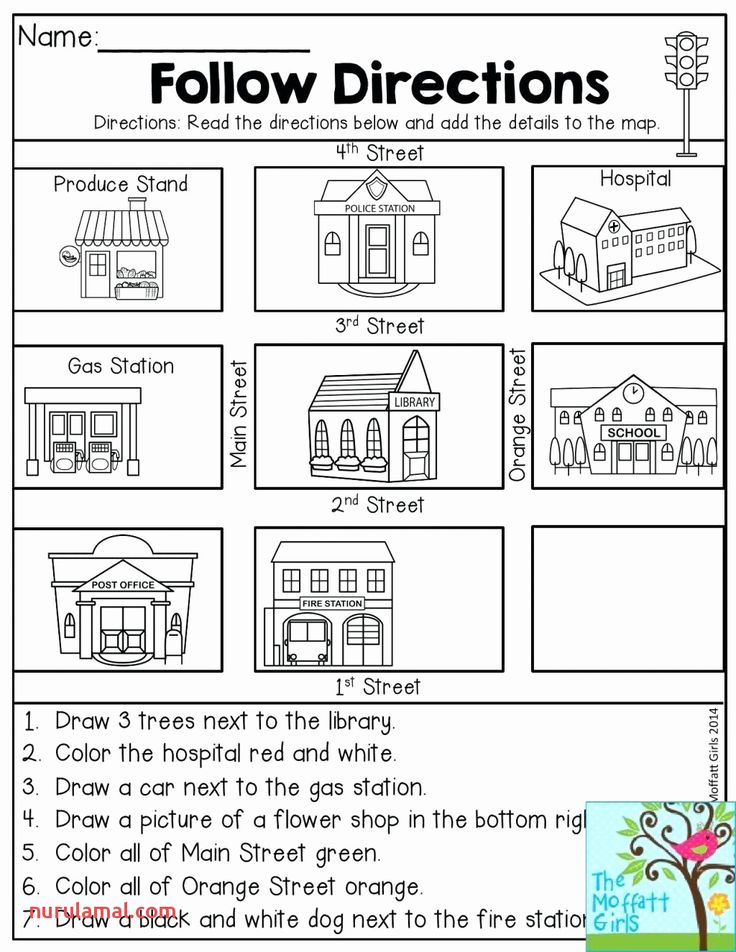 Christmas Preschool Worksheets Follow The Direction Map 