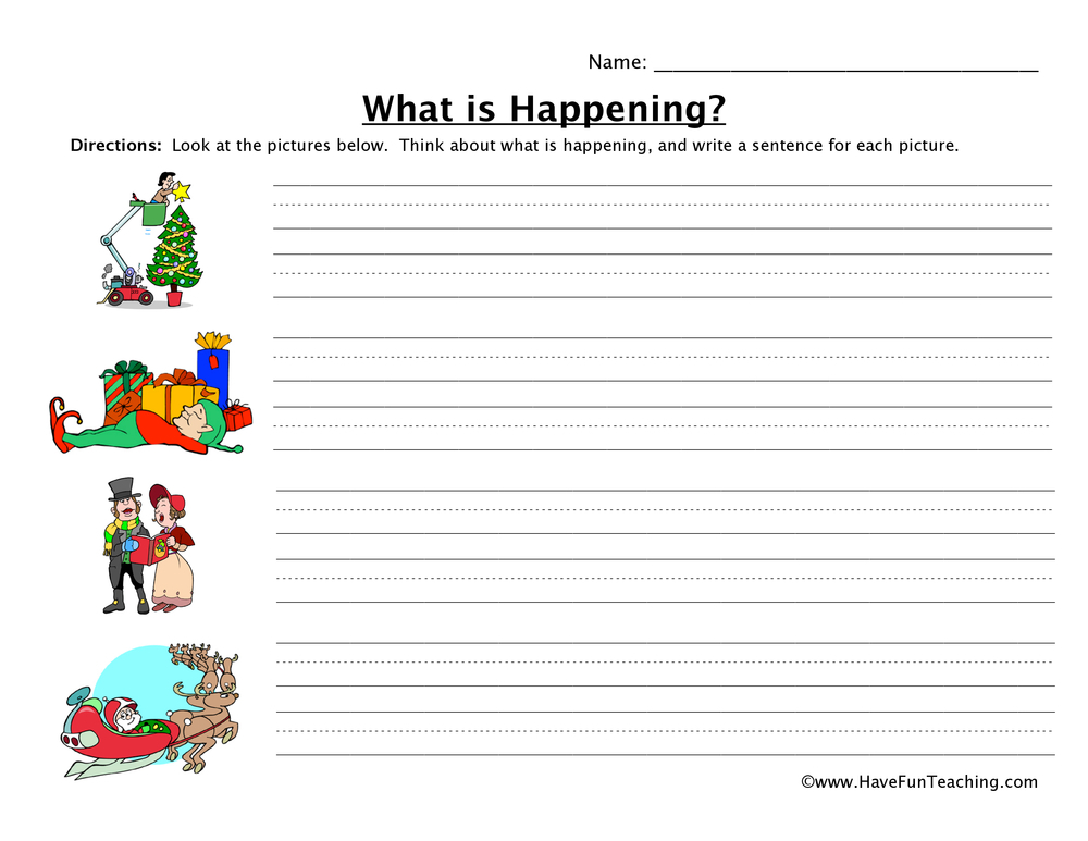Christmas Sentences Worksheet Have Fun Teaching