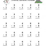 Christmas Single Digit Subtraction Worksheet Have Fun  From Christmas Subtraction Worksheets